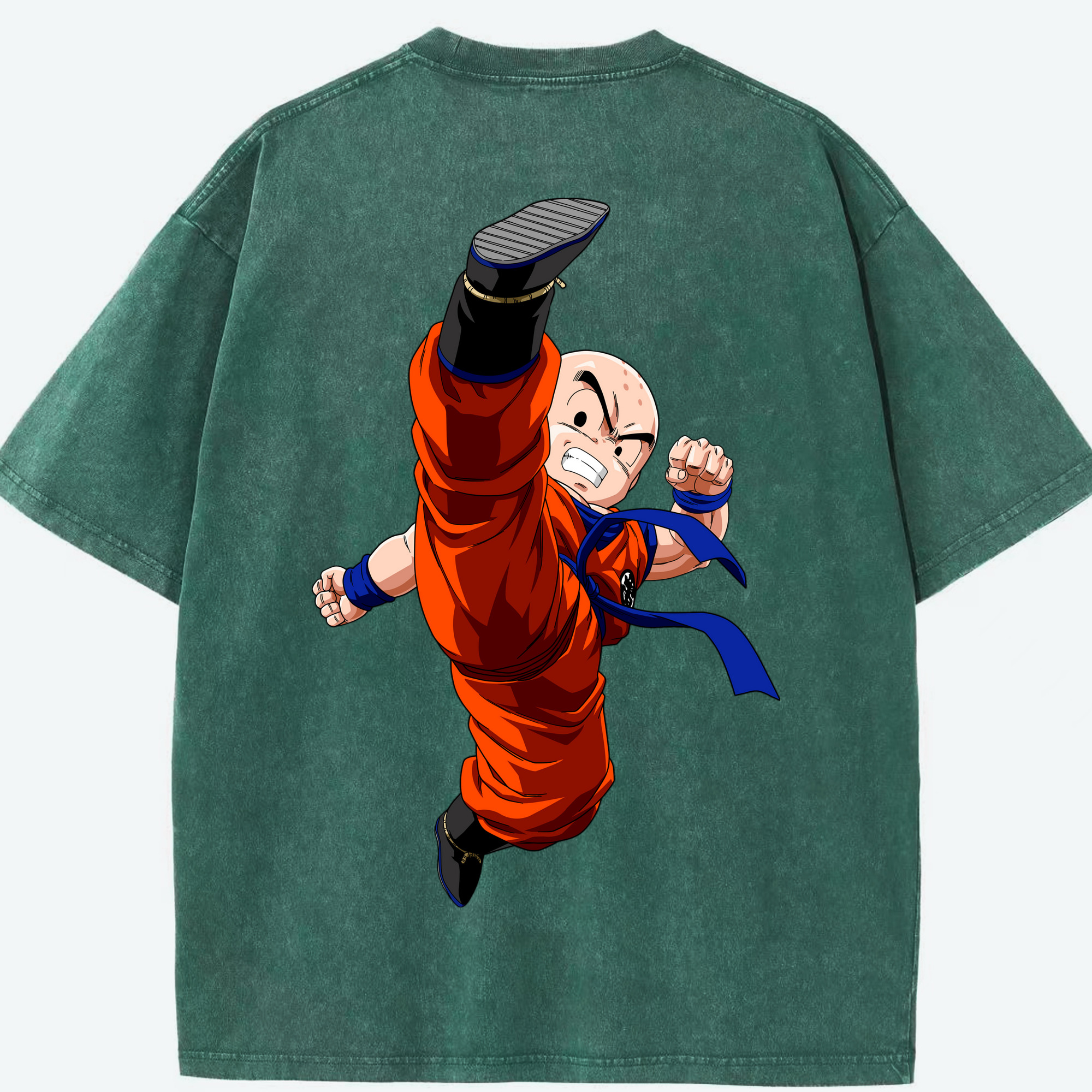 （画像用） ドラゴンボール クリリン DRAGON BALL krillin 綿100% ヴィンテージ風 半袖Tシャツ（背面プリント）